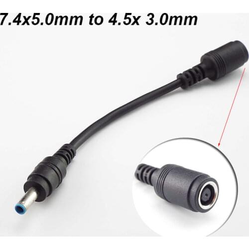 Female 7.4mm x 5.0mm to 4.5mm x 3.0mm Male Charger Adapter Power Connector Converter Cable DC Jack