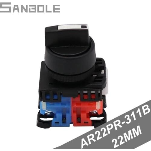 Rotary Switch lock of mechanical power supply One Open One Close AR22PR-311B handle Open Hole 22mm Three Archives Knob Switch