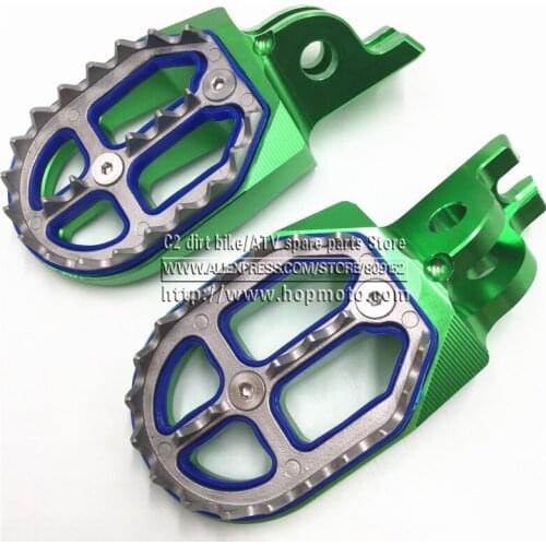 Billet MX Wide Foot Pegs Rests Pedals For KLX KXF KLX450R KXF250 KX250F KXF450 KX450F Motorcycle Motocross Enduro Motard