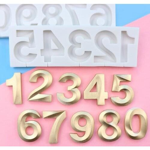 Chocolate Silicone Molds for Resin Ice Cube Tray Soap Molds, 10-cavity 0-9 Number Letter , Lollipop Cheese Stick Candy mould