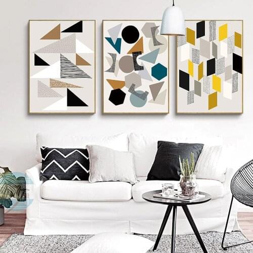 Nordic Modern Creative Abstract Home decoration Painting Living Room Bedroom School Hotel Poster Wall Picture Art Geometry