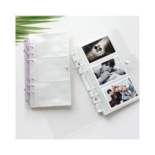 Sparkling transparent loose-leaf interstitial 3-link 3-inch photo album, business card album, photo album, sticker storage album