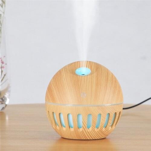 USB Mini Humidifier, 130ml Humidifier Oil Diffuser, Hollow Air Purifier Aromatherapy Atomizer LED Light Essential Oil Diffuser
