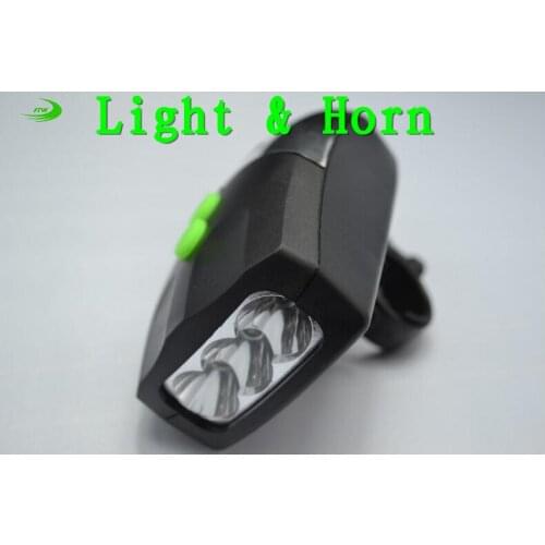 Bicycle light+ horn Cycling Bike Bicycle flashlight front lights led Handlebar Ring Horns bell Electronic Alarm Bell Sound F1013