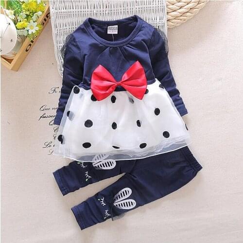 Baby grils spring autumn clothing set fashion lace tops+pants 2pcs kids girls wedding outfits for infant newbor party clothing