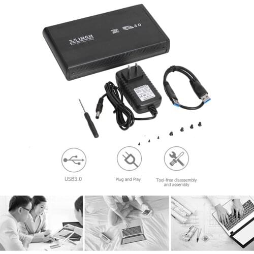 3.5 inch USB 3.0 to SATA Hard Drive Disk External Enclosure SSD HDD Case