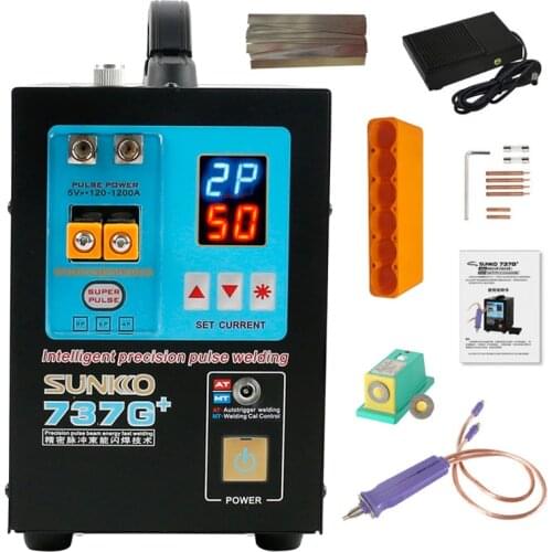 SUNKKO 737G+ 4.3KW High Power Spot Welder 18650 Lithium Battery Contact Welder Automatic Pulse Spot Welding Machine Welding Pens