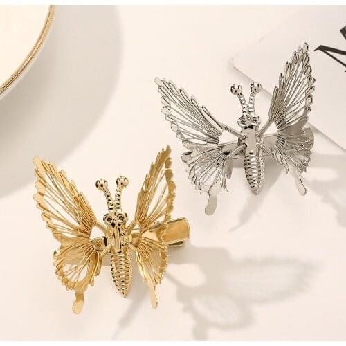 1 Pcs Hairpin Chic Hairpin Butterfly Claw Hairpin Silver Gold Hairpin Women Butterfly Metal Hair Claw Hair Accessories Headpiece