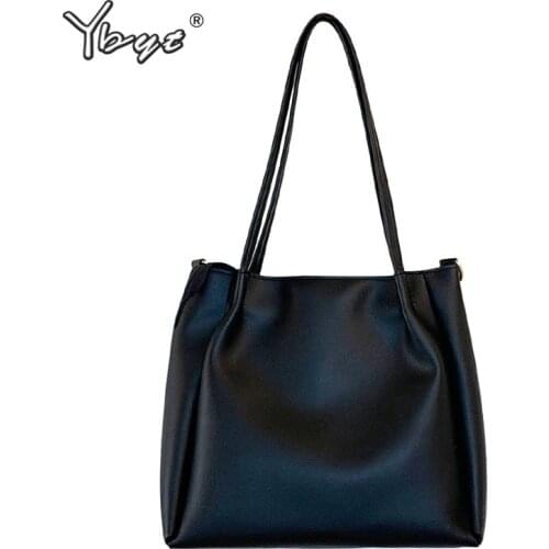 YBYT casual large capacity totes women designer handbagds solid color PU leather female shoulder messenger bag torebka damska