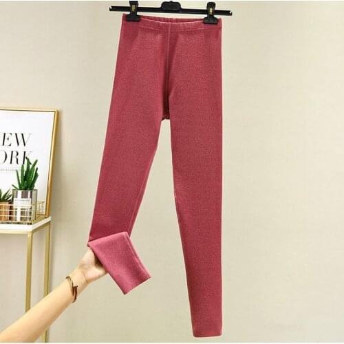 Women 2021 Autumn Winter New Skinny Stretch Leggings Female Slim Thicken Warm Trousers Ladies Long Basic Bottom Pants E370