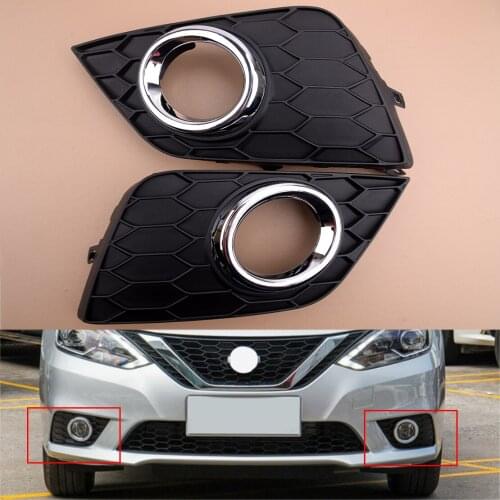 1Pair 62257 4AF0A 62256 4AF0A Front Fog Light Lamp Bezel Cover Fit for Nissan Sentra Sylphy 2016 2017 2018