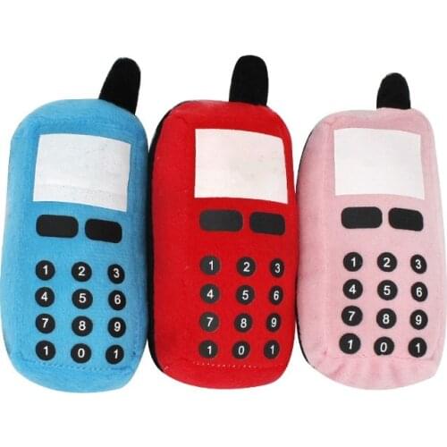 1pcs Funny Mobile Phone Shape Pet Plush Toys Dog Chew Squeaky Plush Cell Phone Toy Cat Dog Interactive Toy for Pet Supplies
