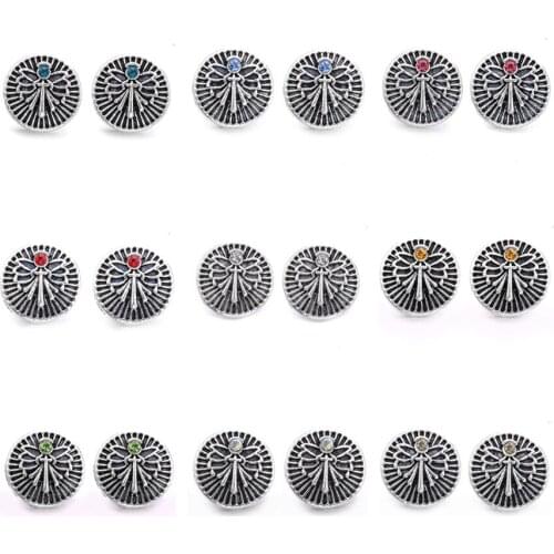 10pcs/lot New Snap Jewelry Rhinestone Flower 12mm Snaps Buttons Fit 12mm Snap Button Bracelets for Women Men