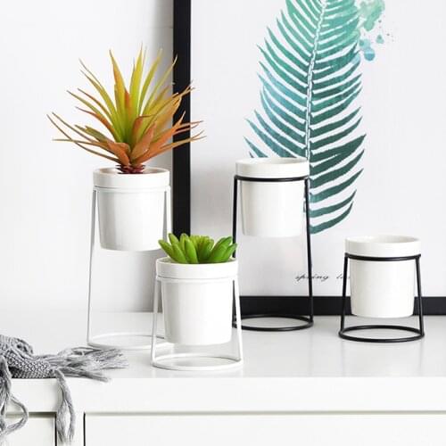 2PCS Nordic White Black Ceramics Flower Vase Table Flowerpot Bonsai Home Wedding Decoration Accessories For Livingroom