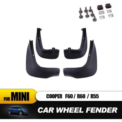 4pcs/set Car Fender Protective Guard Mud Flap Mudguards For Mini Cooper One S Countryman Clubman R55 R60 F60 auto Accessories