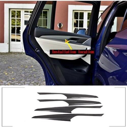 4pcs Real Carbon fiber For BMW X3 G01 2018-2020 car door Interior Door Decoration Panel Cover Trim Car Accessories