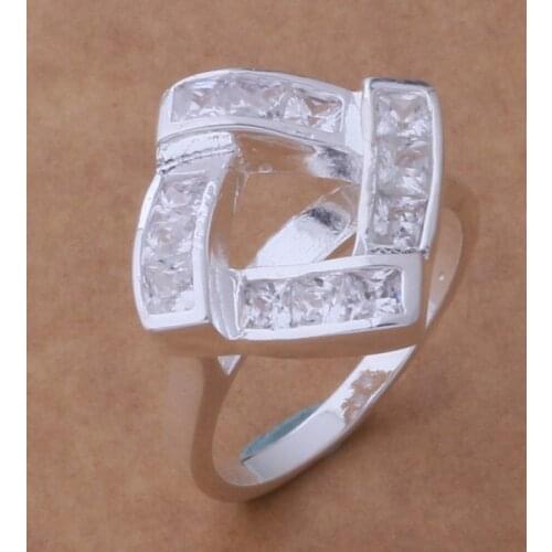 JZ-AR406 Silver Color 925 Jewelry Popular Wholesale Fashion Jewelry, Square/transparent Stones /bhhajyoa Atjajkqa