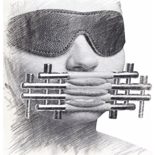 BDSM Stainless Steel Lips and Tongue Press LIP Stimulator Erotic Toys Sex Slave Restraints Sex Toys for Couple Adult Games