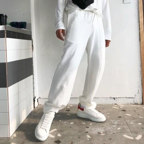 Spring Summer High Quality Pure Cotton Large Size Loose Simple Sexy Mens Sports Fashion Casual Pants