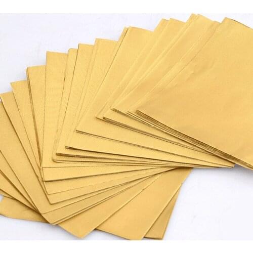 100 sheets 20*20cm Gold Aluminium Foil Wrapper Paper Wedding Chocolate Paper Candy Wrapping Paper Sheets Free Shipping