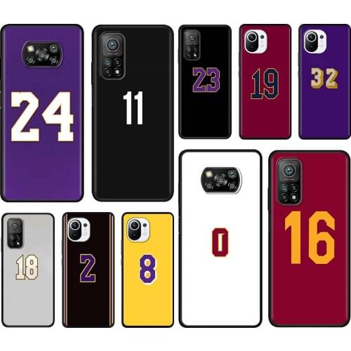 Mobile Phone Case For Xiaomi Mi Poco X3 NFC 10T Pro 5G M3 11 Note 10 Lite Black Shell Cushion Cover Basketball 24 Lucky Number