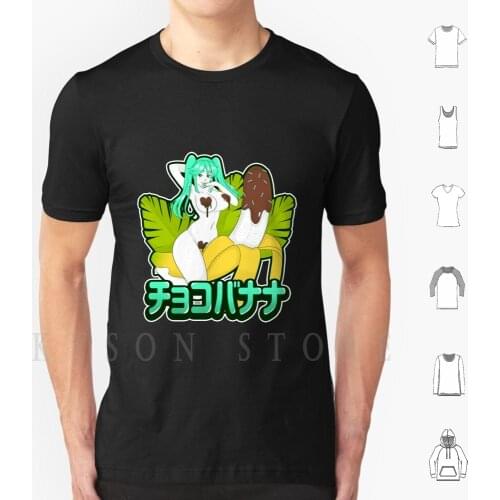 Choco Banana Girl T Shirt Diy Big Size Cotton Banana Choco Banana Nsfw Waifu Pink Hair Food Choco Banana Girl Anime Girls