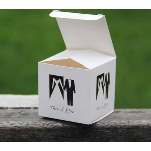 Thank You Wedding Favor Candy Box Bride & Groom Dress Tuxedo Party Boxes For Party Favors Candy Papers Candy Packaging