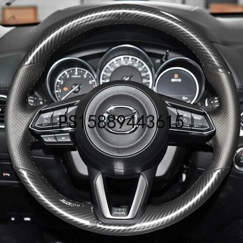 DIY Hand sewn leather steering wheel cover for Mazda 3 onkseraatz CX5 cx8 CX4