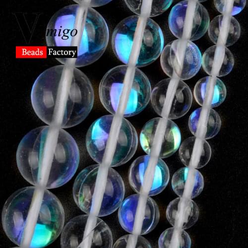 Natural White Austrian Crystal Stone Round for Jewelry Making 6-12mm Loose Beads Diy Bracelet Necklace Accessories Wholesale