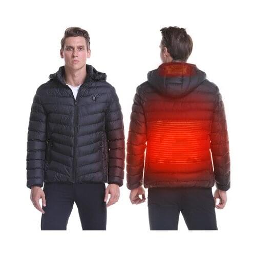 USB Heated Jackets Men Women Feather Down Cotton Cooling Jacket Winter Thermal Warm Outdoor Jacket Solid Plus Size M~4XL