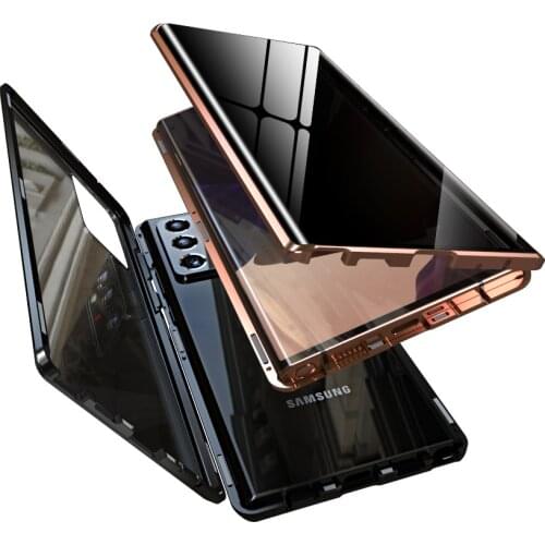 Magnetic Adsorption Metal bumper case AntiSpy Privacy Tempered Glass Screen Protector For Samsung Galaxy Note 20 Ultra/Note 20
