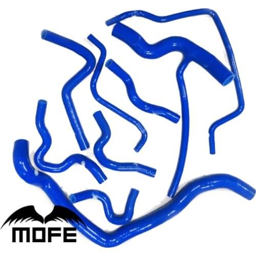MOFE Customized / Original Logo 9PCS Silicone Radiator Hose Kit For Saab 9-3 2.0T 2003-2009 Blue