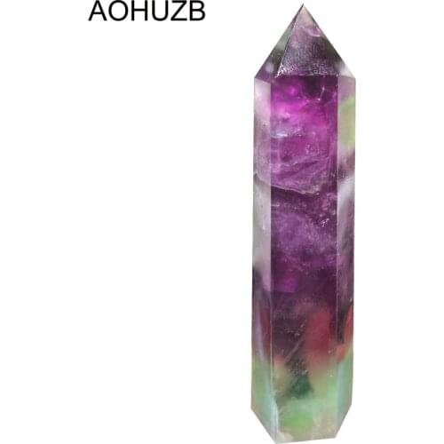 Natural Crystals Quartz Watermelon Fluorite Points Tower Energy Reiki Healing Stone Room Home Office Decoration Gemstone