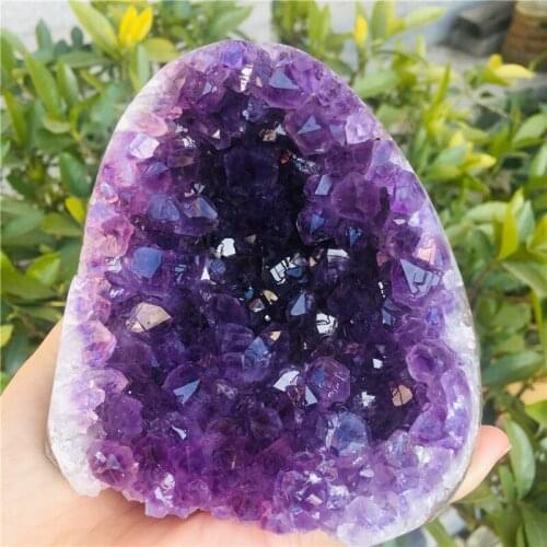 1pcs Natural Purple Crystal Cluster Amethyst Geode Quartz Specimen Energy Healing Stone Home Decor Feng Shui Decoration