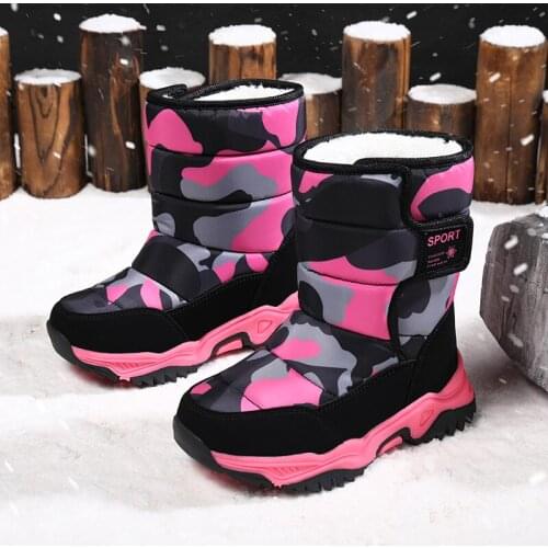 New Winter Kids Boots For Girls Snow Boots Children Shoes Warm Plush Platform Ankel Boots Kids Pink Snow Boots Girls Rain Boots