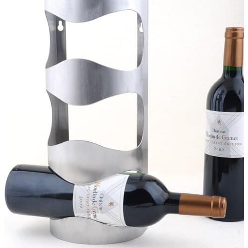 1PC New Metal Wine Rack 3 Bottles Wall Mounted Bar Wine Bottle Holders Storage Rack Wholesale KJ 3003