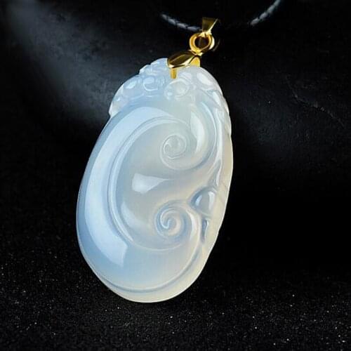 Customized natural Natural ice agate jade Ruyi Pendant fine jewelry
