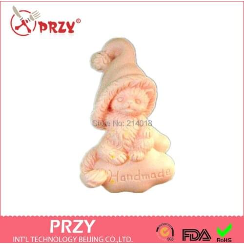 Hot 3D Bear/ Hat Shape Handmade Soap Mold Animal Candle Molds Silicon Mould Chocolate Candy Moulds Silicone Rubber Form of Cake