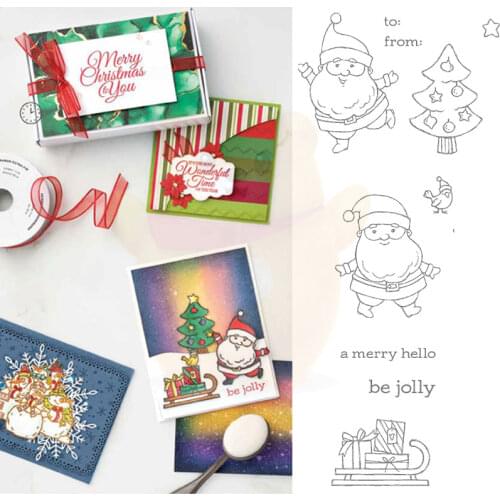 Christmas BE JOLLY Metal Cutting Dies Stamps Scrapbook Diary Decorationl Embossing Cut Dies Template DIY Make Albums 2021