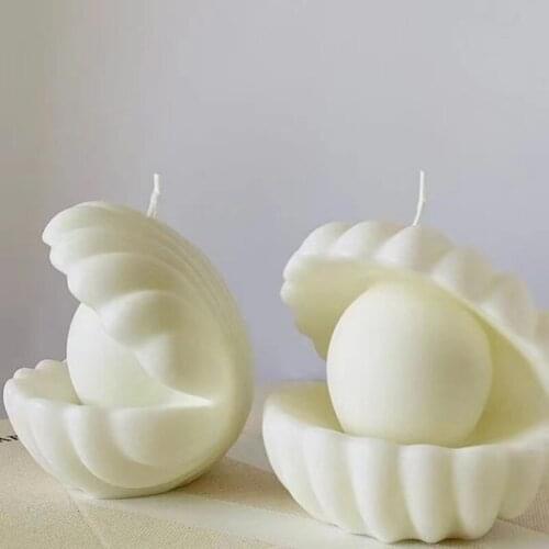 High-quality Soap Making Kitchen Baking Tool Open Mouth Large Pearl Shell Shape Easy To Clean Candle Silicone Mold