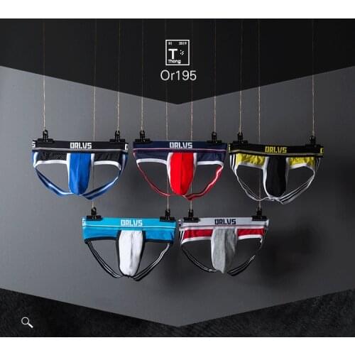 Men Sexy Underwear Male Lingerie Jockstrap G String Thongs Men Undershort Pure Cotton Solid Briefs Panties Jockstraps