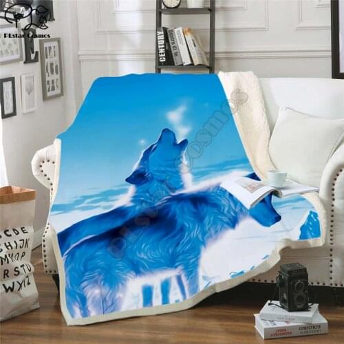 Wolf Fleece Blanket 3D full printed Wearable Blanket Adults/kids Fleece Blanket HOME ACCESSORIES drop shippng style-2