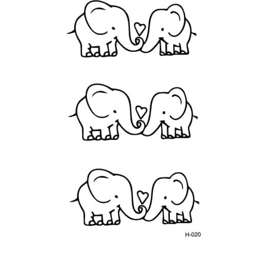 Cut elephant in love anime sticker white henna tattoo for men tatuajes temporales hombre body spray tattoo ink black tatoo armas