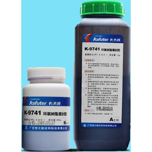 High quality K-9741 low shrinkage 1:5 black Epoxy resin potting circuit board circuit board insulation cover one pair of 1.2kg