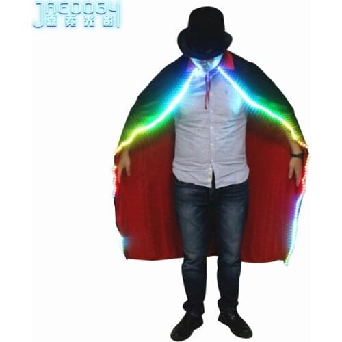 High-quality fluorescent led cape bar night show performance wind clothes Halloween glowing clothes