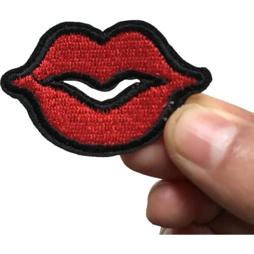 10 Pieces Red Lips Motif Patches for Clothes DIY Embroidered Patch Iron on Patch Small Mouth Embroidery Appliques Decoration