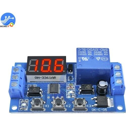 DC 12V Relay Time Delay Relay Switch Module LED Digital Display Timer Control Cycle Adjustable for Smart Home