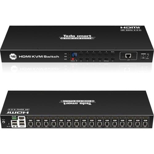 16x1 HDMI KVM Switch one USB console control 16 PCs EDID emulators hot plug auto switching hdmi kvm switch