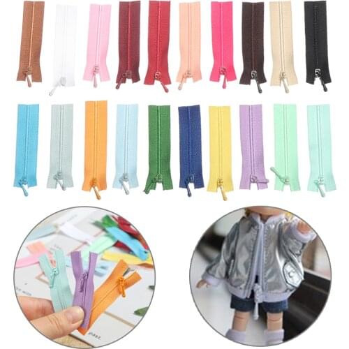 5Pcs Mini Doll Clothing Zippers DIY Making Scrapbooking Garment Applique Zip Handmade Sewing Doll Zipper Clothes Accessories