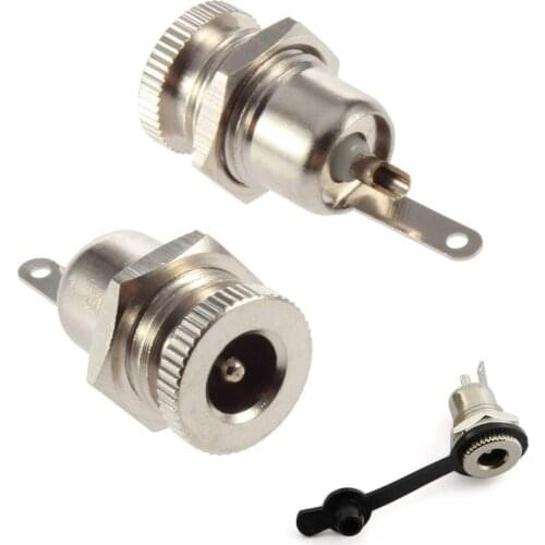 5pcs DC-099 Female 5.5 x 2.1mm /2.5mm Panel Mounting DC Power Jack Plug Socket Connector DC-099 5.5*2.1 5.5*2.5